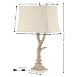 Antler 29.5" Rustic Resin/Crystal LED Table Lamp - JONATHAN Y