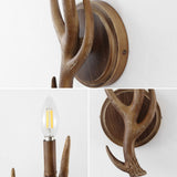 Cody 5.5" 1-Light Southwestern Bohemian Resin/Iron Faux Antler LED Sconce - JONATHAN Y