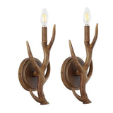 Cody 5.5" 1-Light Southwestern Bohemian Resin/Iron Faux Antler LED Sconce - JONATHAN Y