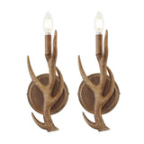 Cody 5.5" 1-Light Southwestern Bohemian Resin/Iron Faux Antler LED Sconce - JONATHAN Y