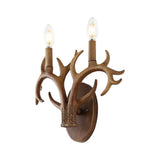 Oakley 13.25" 2-Light Southwestern Bohemian Resin/Iron Faux Antler LED Sconce - JONATHAN Y