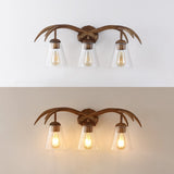 Wyatt Southwestern Bohemian Resin/Seeded Glass Faux Antler LED Vanity Light