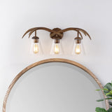 Wyatt Southwestern Bohemian Resin/Seeded Glass Faux Antler LED Vanity Light