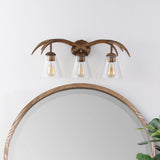 Wyatt Southwestern Bohemian Resin/Seeded Glass Faux Antler LED Vanity Light