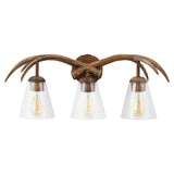 Wyatt Southwestern Bohemian Resin/Seeded Glass Faux Antler LED Vanity Light