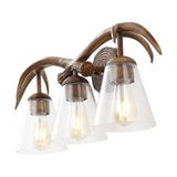 Wyatt Southwestern Bohemian Resin/Seeded Glass Faux Antler LED Vanity Light