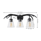 Wyatt Southwestern Bohemian Resin/Seeded Glass Faux Antler LED Vanity Light