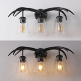 Wyatt Southwestern Bohemian Resin/Seeded Glass Faux Antler LED Vanity Light