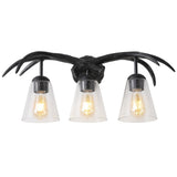 Wyatt Southwestern Bohemian Resin/Seeded Glass Faux Antler LED Vanity Light