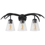Wyatt Southwestern Bohemian Resin/Seeded Glass Faux Antler LED Vanity Light