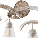 Wyatt Southwestern Bohemian Resin/Seeded Glass Faux Antler LED Vanity Light