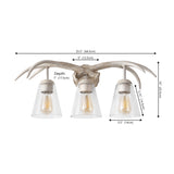 Wyatt Southwestern Bohemian Resin/Seeded Glass Faux Antler LED Vanity Light