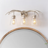 Wyatt Southwestern Bohemian Resin/Seeded Glass Faux Antler LED Vanity Light