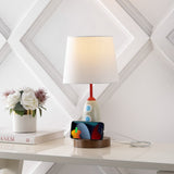 Houston 17.5" Coastal Style Iron/Resin Rocket LED Kids' Table Lamp with Phone Stand and USB Charging Port
