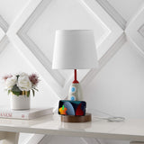 Houston 17.5" Coastal Style Iron/Resin Rocket LED Kids' Table Lamp with Phone Stand and USB Charging Port