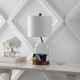Ellie Bohemian Designer Iron/Resin Elephant LED Kids Table Lamp with Phone Stand and USB Charging Port