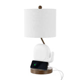Ellie Bohemian Designer Iron/Resin Elephant LED Kids Table Lamp with Phone Stand and USB Charging Port