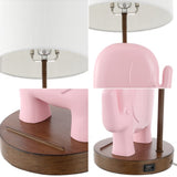 Ellie Bohemian Designer Iron/Resin Elephant LED Kids Table Lamp with Phone Stand and USB Charging Port