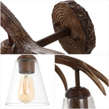 Wyatt Southwestern Bohemian Resin/Seeded Glass Faux Antler LED Vanity Light