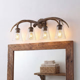 Wyatt Southwestern Bohemian Resin/Seeded Glass Faux Antler LED Vanity Light