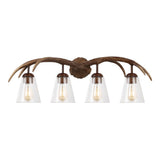 Wyatt Southwestern Bohemian Resin/Seeded Glass Faux Antler LED Vanity Light