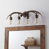 Wyatt Southwestern Bohemian Resin/Seeded Glass Faux Antler LED Vanity Light
