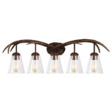 Wyatt Southwestern Bohemian Resin/Seeded Glass Faux Antler LED Vanity Light
