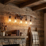Wyatt Southwestern Bohemian Resin/Seeded Glass Faux Antler LED Vanity Light