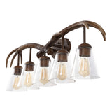 Wyatt Southwestern Bohemian Resin/Seeded Glass Faux Antler LED Vanity Light