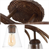 Wyatt Southwestern Bohemian Resin/Seeded Glass Faux Antler LED Vanity Light