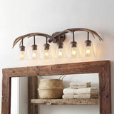 Wyatt Southwestern Bohemian Resin/Seeded Glass Faux Antler LED Vanity Light