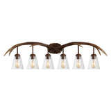 Wyatt Southwestern Bohemian Resin/Seeded Glass Faux Antler LED Vanity Light