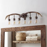 Wyatt Southwestern Bohemian Resin/Seeded Glass Faux Antler LED Vanity Light