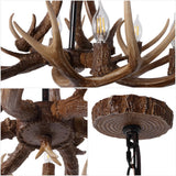 Eldora Rustic Resin Antler Chandelier with Adjustable LED Lighting