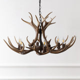 Eldora Rustic Resin Antler Chandelier with Adjustable LED Lighting