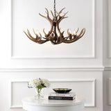 Eldora Rustic Resin Antler Chandelier with Adjustable LED Lighting
