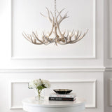 Eldora Rustic Farmhouse Adjustable Resin Antler LED Chandelier