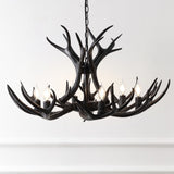 Eldora Rustic Farmhouse Adjustable Resin Antler LED Chandelier