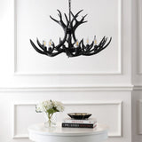 Eldora Rustic Farmhouse Adjustable Resin Antler LED Chandelier