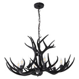 Eldora Rustic Farmhouse Adjustable Resin Antler LED Chandelier