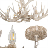 Eldora Rustic Farmhouse Adjustable Resin Antler LED Chandelier