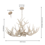 Eldora Rustic Farmhouse Adjustable Resin Antler LED Chandelier