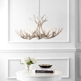 Eldora Rustic Farmhouse Adjustable Resin Antler LED Chandelier