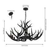 Eldora Rustic Farmhouse Adjustable Resin Antler LED Chandelier