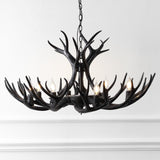 Eldora Rustic Farmhouse Adjustable Resin Antler LED Chandelier