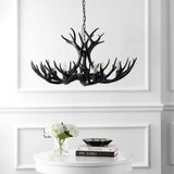 Eldora Rustic Farmhouse Adjustable Resin Antler LED Chandelier