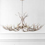 Eldora Rustic Farmhouse Adjustable Resin Antler LED Chandelier