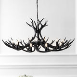 Eldora Rustic Farmhouse Adjustable Resin Antler LED Chandelier