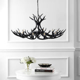 Eldora Rustic Farmhouse Adjustable Resin Antler LED Chandelier