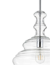 Bettina 13.37" Glass/Metal LED Pendant - JONATHAN Y